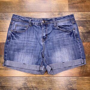 Earl Jeans Shorts Mid Rise Cuffed Denim Stretch